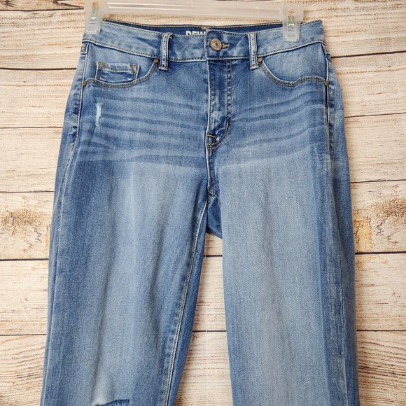 Rewash Women's Jeans Size 3/26 Mid Rise Distressed Medium Wash Jeans - Picture 2 of 11